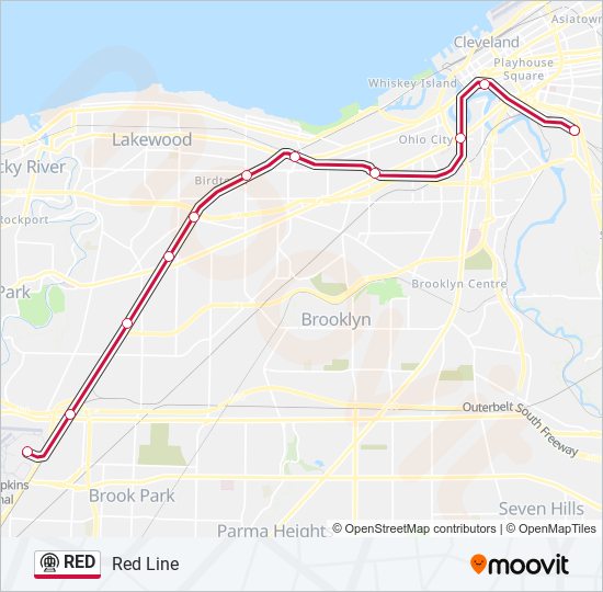 RED subway Line Map