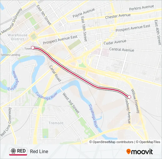 RED Subway Line Map