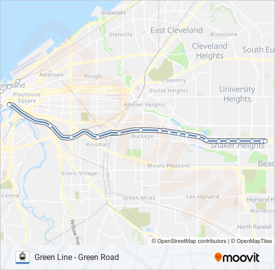 BLUE/GREEN/WATERFRONT Light Rail Line Map