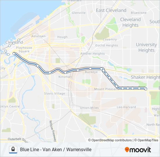 BLUE/GREEN/WATERFRONT Light Rail Line Map