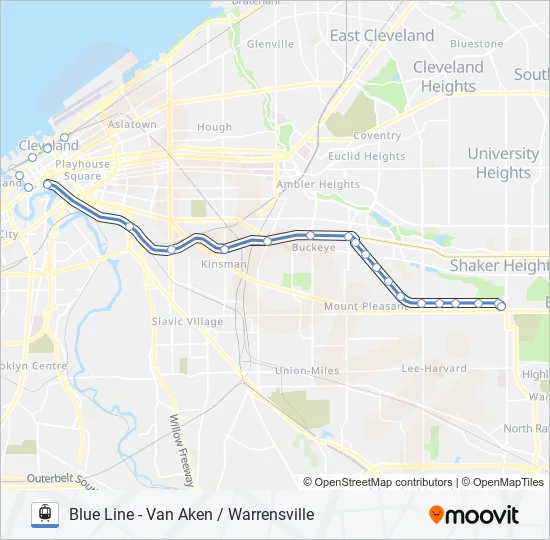 BLUE/GREEN/WATERFRONT Light Rail Line Map