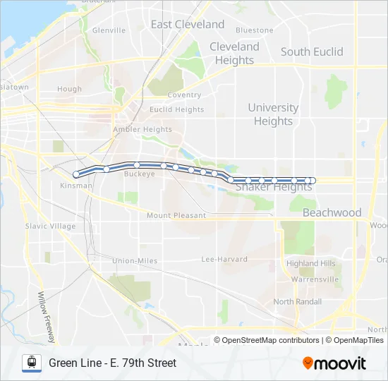BLUE/GREEN/WATERFRONT Light Rail Line Map