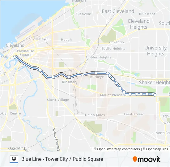 BLUE/GREEN/WATERFRONT Light Rail Line Map