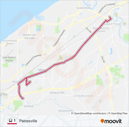 1 Bus Line Map