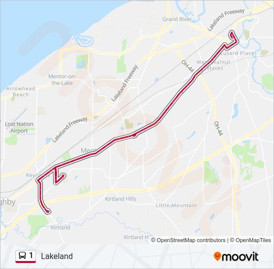 1 bus Line Map