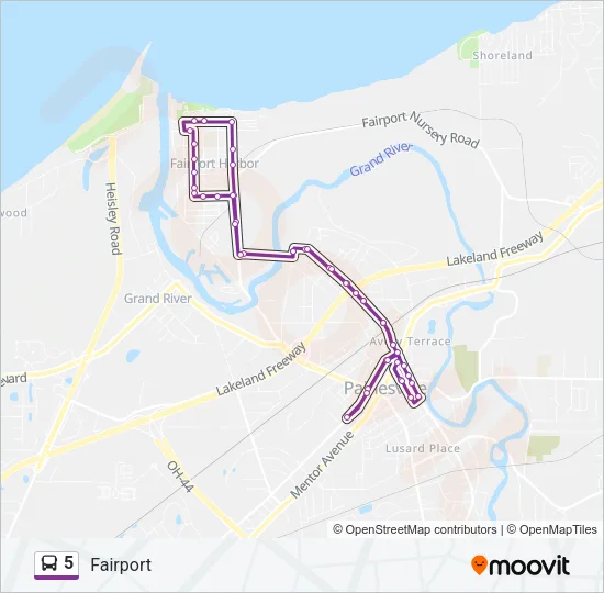 5 Bus Line Map