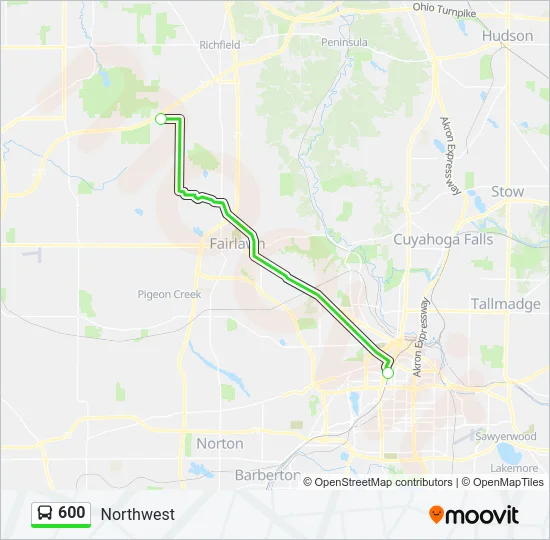 600 Bus Line Map