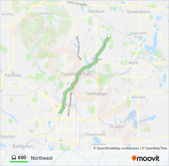 600 Bus Line Map