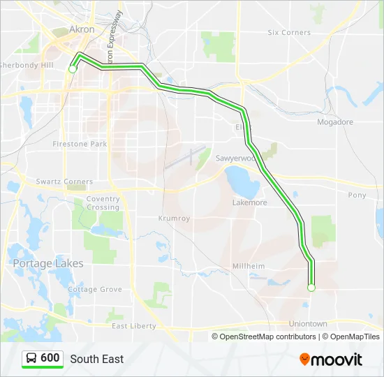 600 Bus Line Map