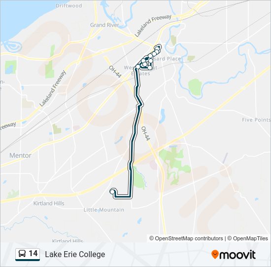 14 bus Line Map