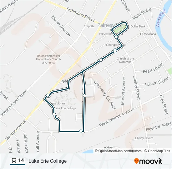 14 Bus Line Map