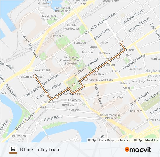 B-LINE TROLLEY Bus Line Map