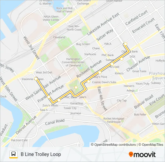 B-LINE TROLLEY Bus Line Map