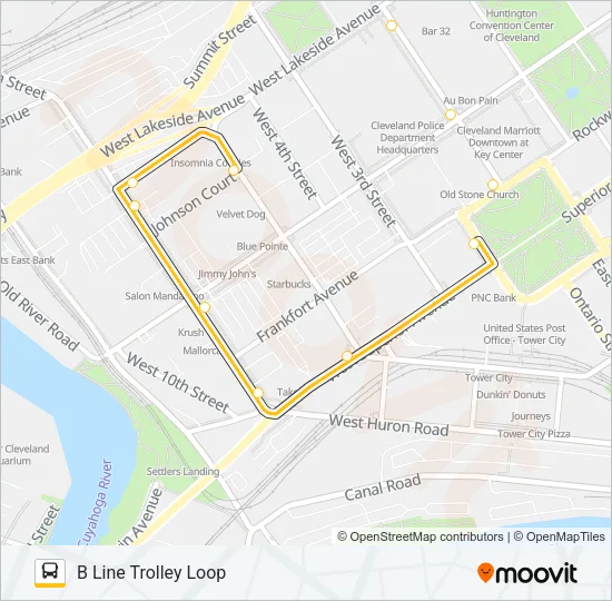 B-LINE TROLLEY Bus Line Map