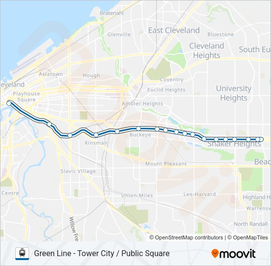 BLUE/GREEN/WATERFRONT LINES Light Rail Line Map