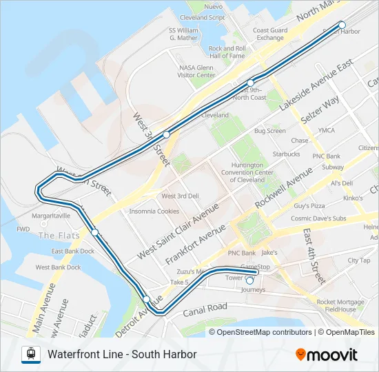 BLUE/GREEN/WATERFRONT LINES Light Rail Line Map