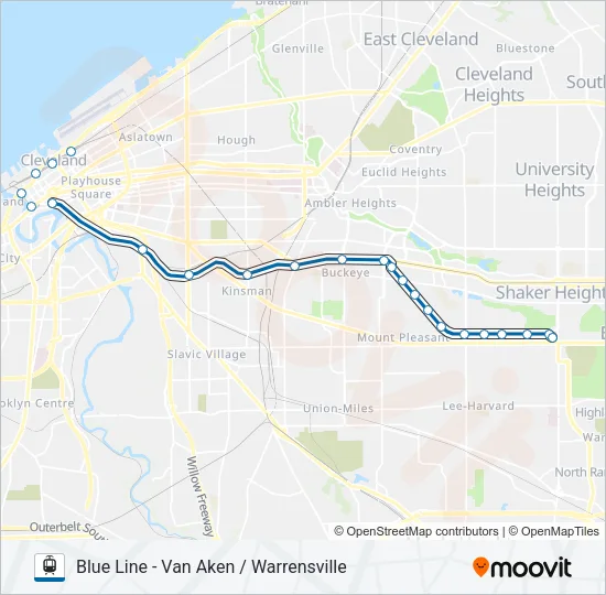 BLUE/GREEN/WATERFRONT LINES Light Rail Line Map