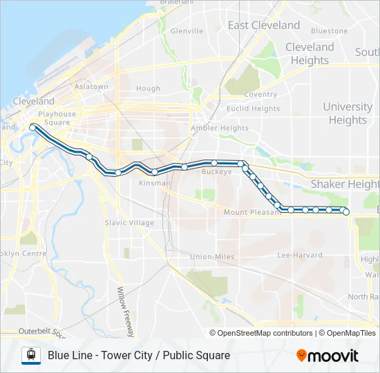 BLUE/GREEN/WATERFRONT LINES Light Rail Line Map