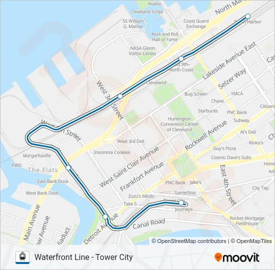 BLUE/GREEN/WATERFRONT LINES Light Rail Line Map