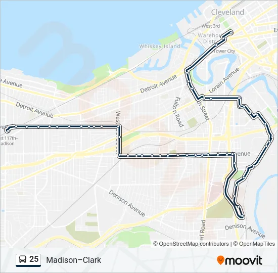 25 Bus Line Map