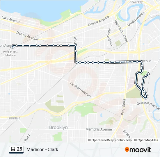 25 Bus Line Map
