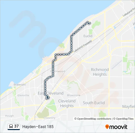 37 Bus Line Map