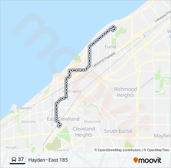 37 Bus Line Map