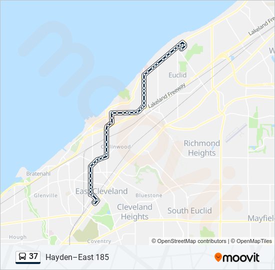 37 bus Line Map