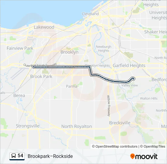 54 Bus Line Map