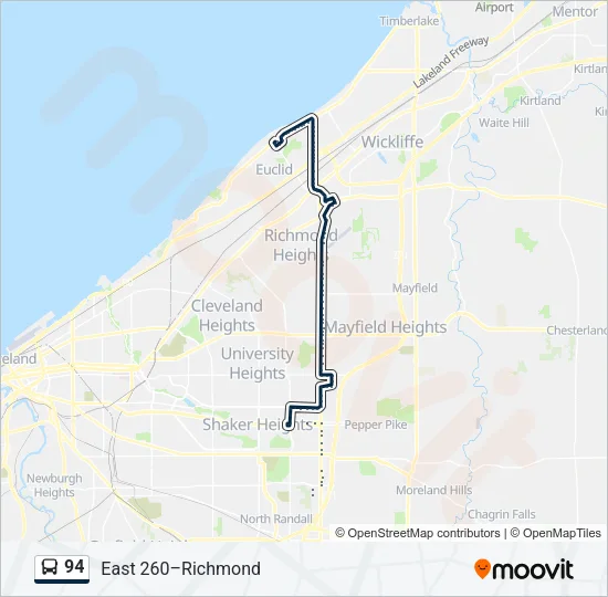 94 Bus Line Map