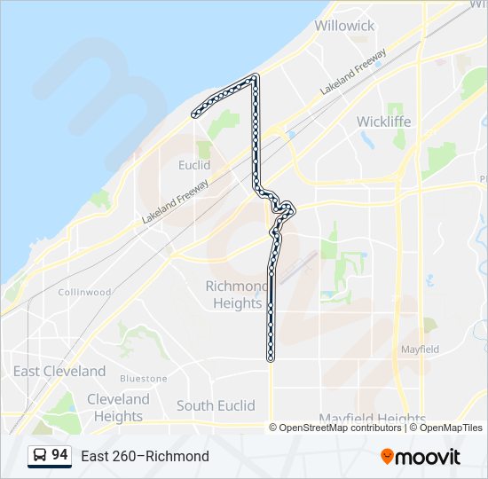 94 bus Line Map