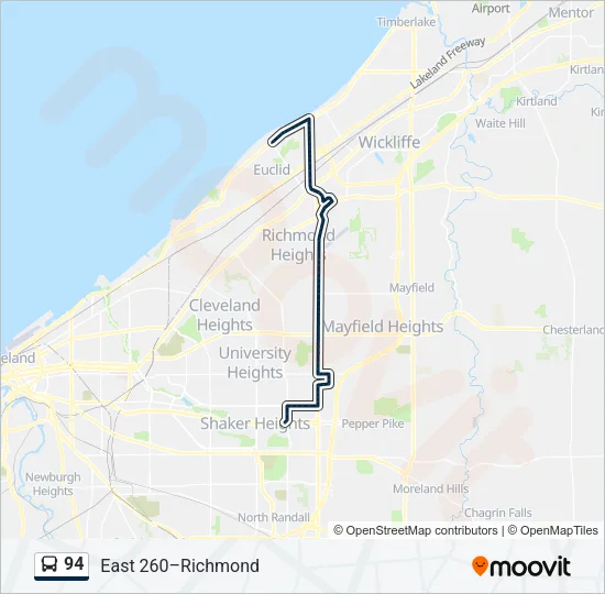 94 Bus Line Map