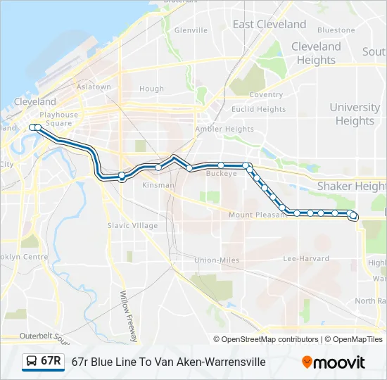 67R Bus Line Map