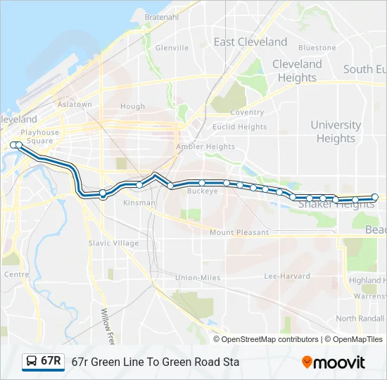67R Bus Line Map