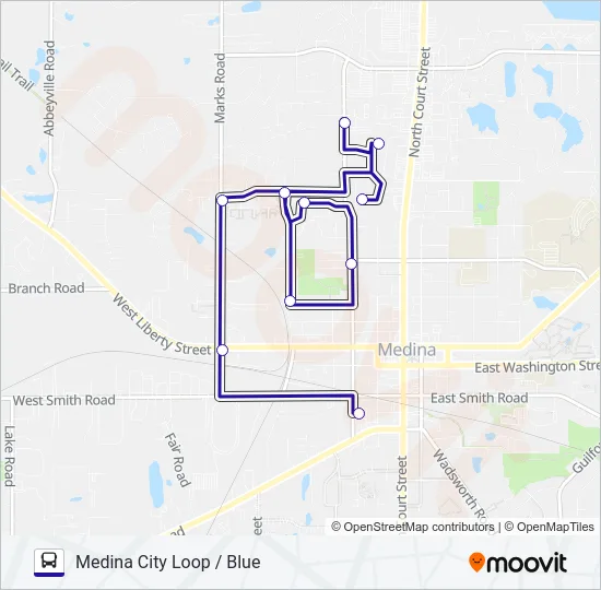 MEDINA CITY LOOP / BLUE Bus Line Map