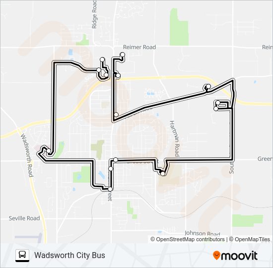 WADSWORTH CITY BUS Bus Line Map