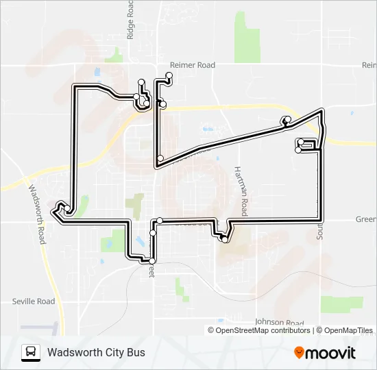 WADSWORTH CITY BUS Bus Line Map