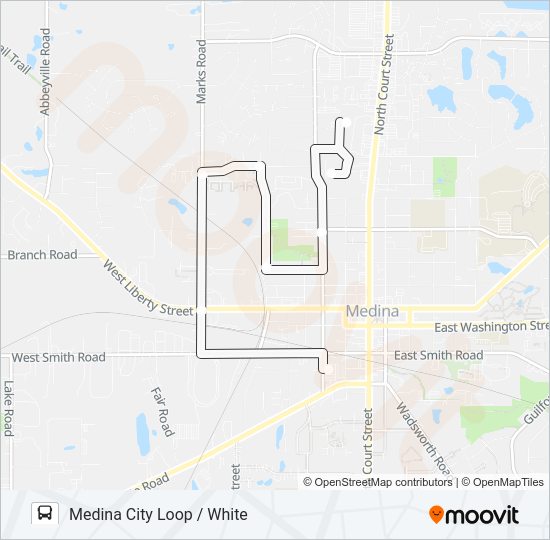 MEDINA CITY LOOP / WHITE Bus Line Map