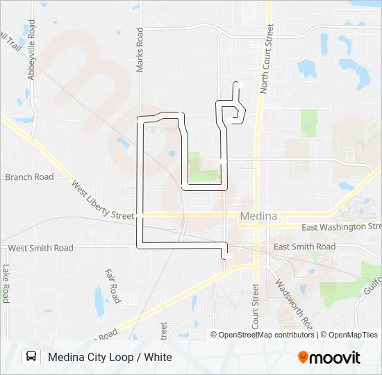 MEDINA CITY LOOP / WHITE Bus Line Map