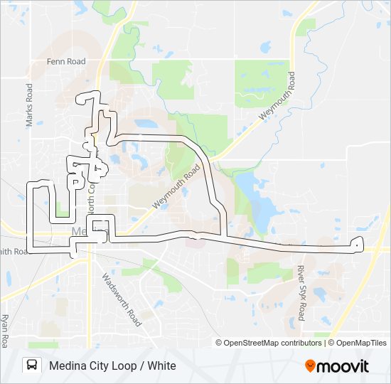 MEDINA CITY LOOP / WHITE Bus Line Map