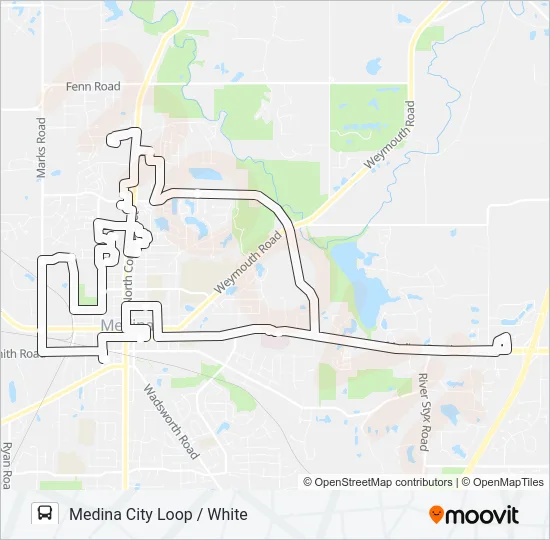 MEDINA CITY LOOP / WHITE Bus Line Map