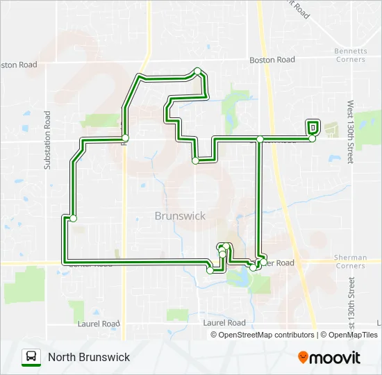 NORTH BRUNSWICK Bus Line Map