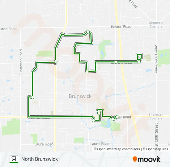 NORTH BRUNSWICK Bus Line Map