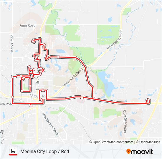 MEDINA CITY LOOP / RED Bus Line Map