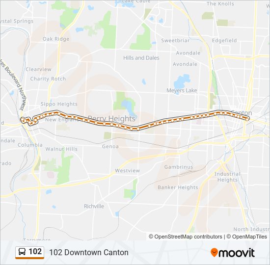 Mapa de 102 de autobús