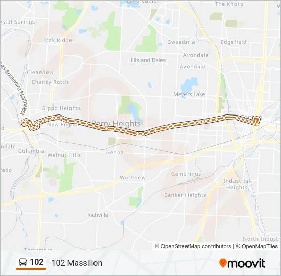 102 Bus Line Map