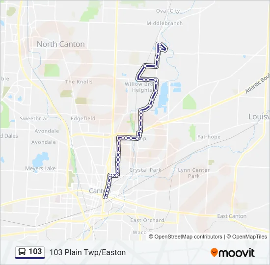 103 Bus Line Map