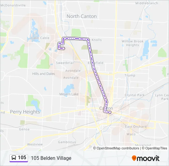 105 Bus Line Map