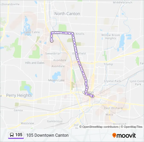 105 Bus Line Map