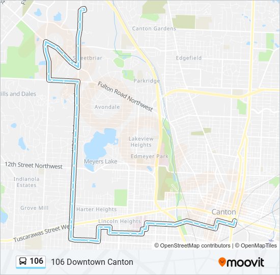 Mapa de 106 de autobús